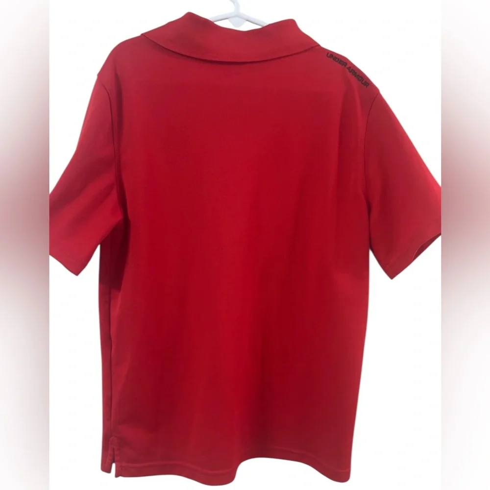Under Armour Red Polo with Black Logo Youth Large - Picture 2 of 2